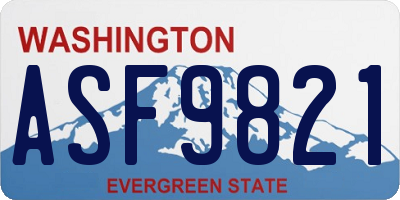 WA license plate ASF9821