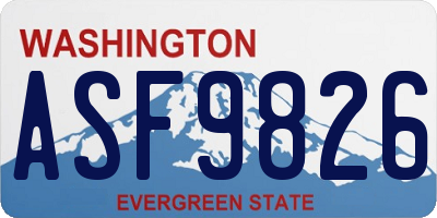 WA license plate ASF9826