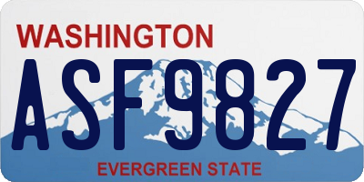 WA license plate ASF9827