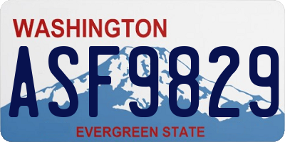 WA license plate ASF9829