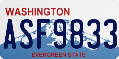 WA license plate ASF9833