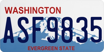 WA license plate ASF9835
