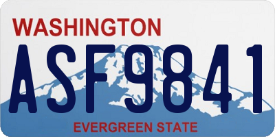 WA license plate ASF9841