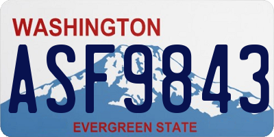 WA license plate ASF9843