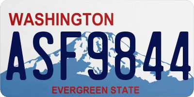 WA license plate ASF9844