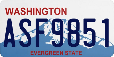 WA license plate ASF9851