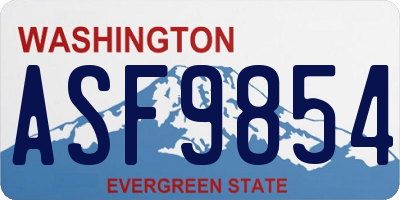 WA license plate ASF9854