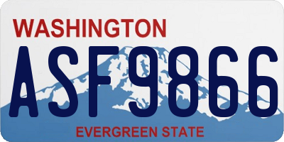 WA license plate ASF9866