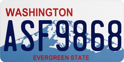 WA license plate ASF9868
