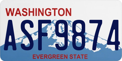 WA license plate ASF9874