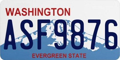 WA license plate ASF9876