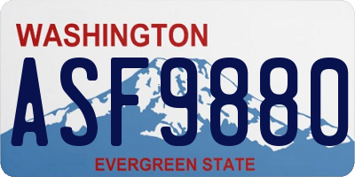 WA license plate ASF9880
