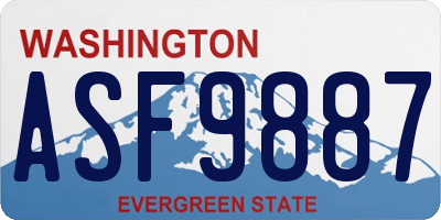 WA license plate ASF9887