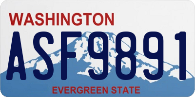 WA license plate ASF9891