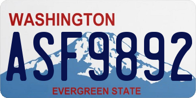 WA license plate ASF9892