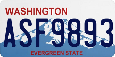 WA license plate ASF9893