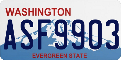 WA license plate ASF9903