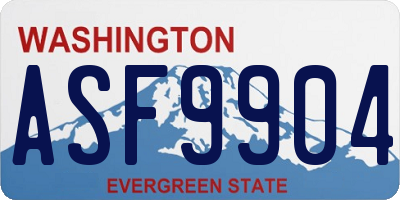 WA license plate ASF9904