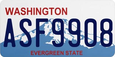 WA license plate ASF9908