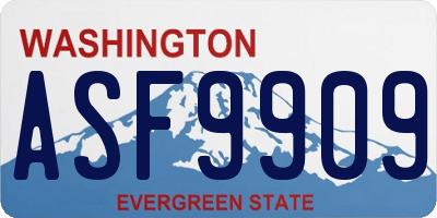WA license plate ASF9909
