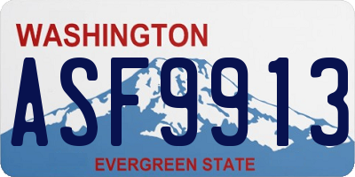 WA license plate ASF9913