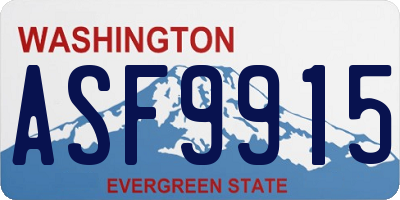 WA license plate ASF9915