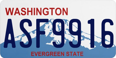 WA license plate ASF9916