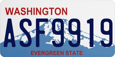 WA license plate ASF9919