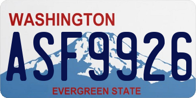 WA license plate ASF9926