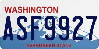 WA license plate ASF9927
