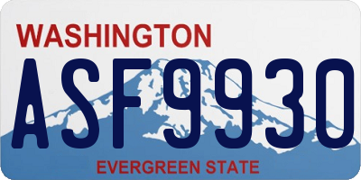 WA license plate ASF9930