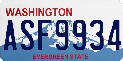 WA license plate ASF9934