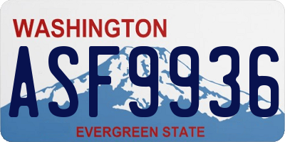 WA license plate ASF9936