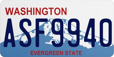 WA license plate ASF9940