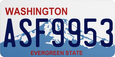 WA license plate ASF9953