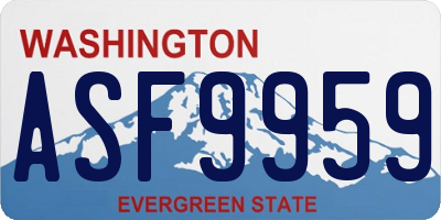 WA license plate ASF9959