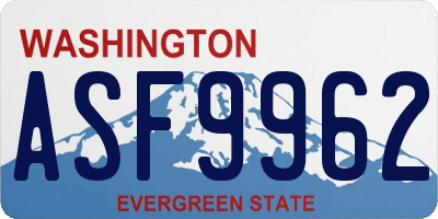 WA license plate ASF9962