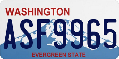 WA license plate ASF9965