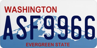 WA license plate ASF9966