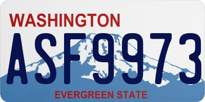 WA license plate ASF9973