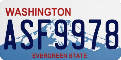 WA license plate ASF9978