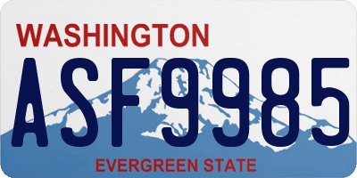 WA license plate ASF9985