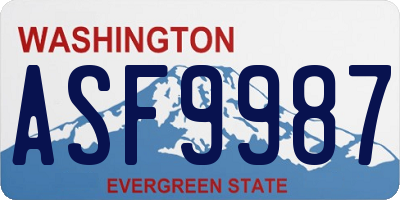 WA license plate ASF9987