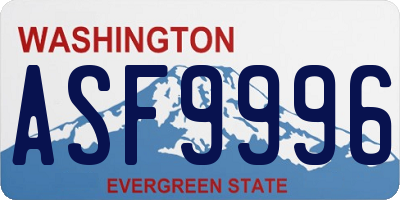 WA license plate ASF9996