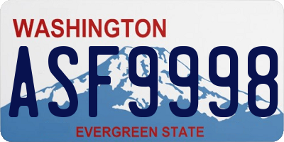 WA license plate ASF9998
