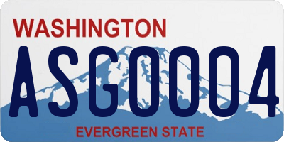 WA license plate ASG0004