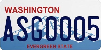 WA license plate ASG0005