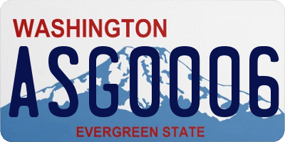 WA license plate ASG0006