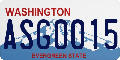 WA license plate ASG0015