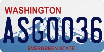 WA license plate ASG0036